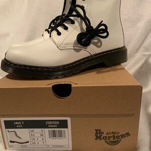 Dr. Martens White Boots with Black Laces